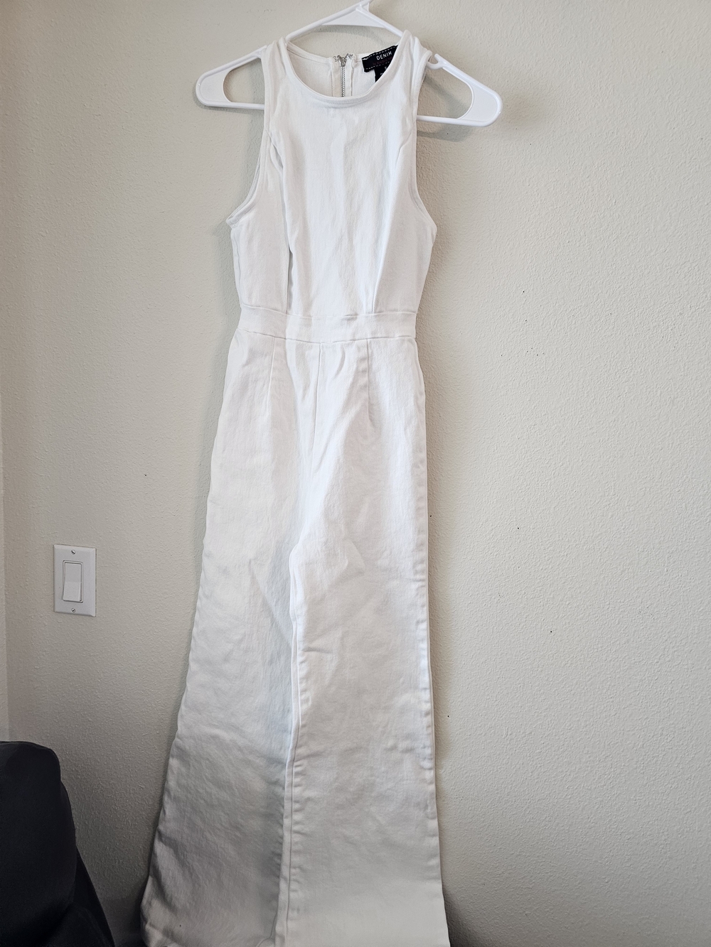 Jealous Tomato White Sleeveless Denim Wide-Leg Jumpsuit